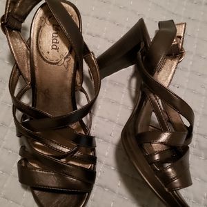 Black high heel strappy sandals